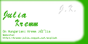 julia kremm business card